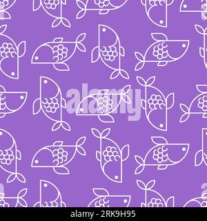 Fish pattern seamless symbol. Fishes background. Vector texture Stock Vector