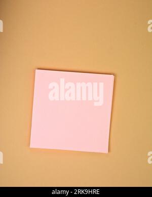 Blank gift card. Kraft memo pad, empty paper. Stock Photo