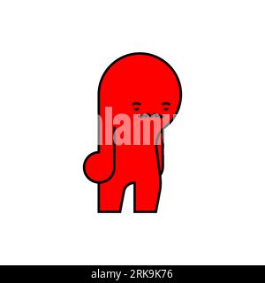 Anger emotion icon. Angry red man symbol. Rage concept Stock Vector