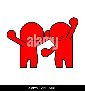 Anger emotion icon. Angry red man symbol. Rage concept Stock Vector