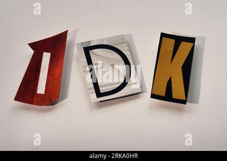 The word LOVE on a bulletin board using cut-out paper letters in the ransom  note effect typography Stock Photo - Alamy