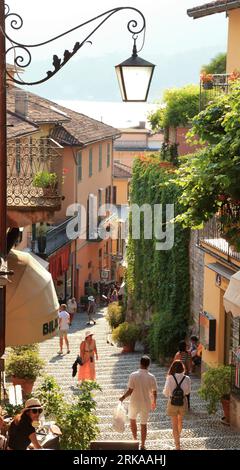 Bellagio town, Salita Serbelloni street, Lake Como (Lago di Como), Italy Stock Photo