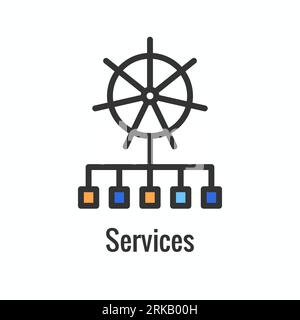 Kubernetes Development Environment Icon Showing Benefit Stock Vector