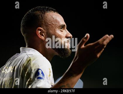 Belo Horizonte, Brazil. 24th Aug, 2023. Guilherme of Fortaleza, celebrates after scoring the third goal of his team during the match between America Mineiro and Fortaleza for the 1st leg of quarterfinals of Copa Conmebol Sudamericana 2023, at Arena Independencia Stadium, in Belo Horizonte, Brazil on August 24. Photo: Gledston Tavares/DiaEsportivo/Alamy Live News Credit: DiaEsportivo/Alamy Live News Stock Photo