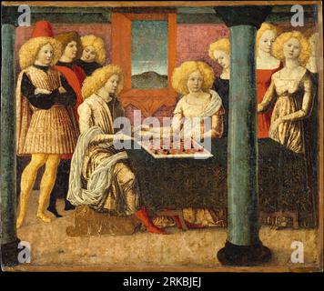 The Chess Players circa 1475 by Liberale da Verona Stock Photo