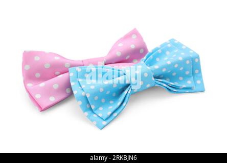 Different stylish bow ties on white background Stock Photo