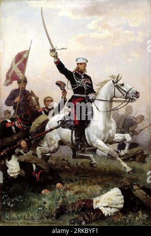 General M.D.Skobelev on his horse in the Russo-Turkish war 1877/78 1883 by Nikolai Dmitriev-Orenburgsky Stock Photo