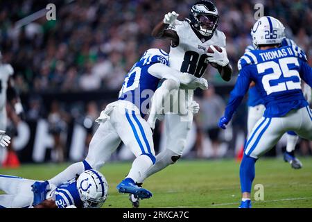 Indianapolis Colts linebacker Segun Olubi (50) celebrates