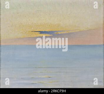 Sea in Sunset Unknown date by August Hagborg Stock Photo
