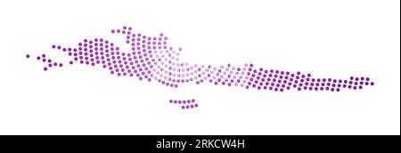 Hvar & Dalmatian Islands dotted map. Digital style shape of Hvar & Dalmatian Islands. Tech icon of the island with gradiented dots. Stock Vector