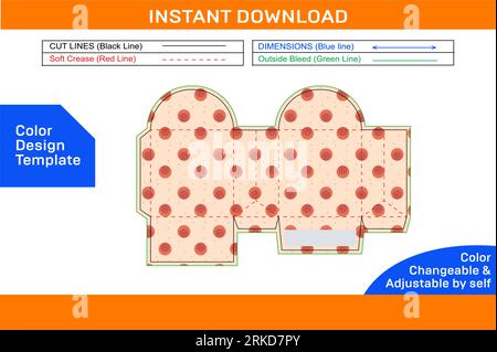 Shopping bag, carry bag and shoe bag dieline template, 3D vector file editable easily resizeable Stock Vector