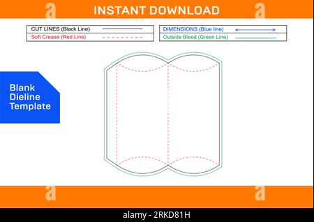 Pillow box or candy box, gift box die line template and 3D box design editable easily Resizeable Stock Vector