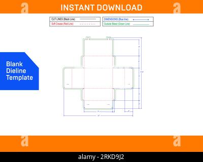 Creative box packaging die cut design and 3d box die line template colour changeable and editable Stock Vector