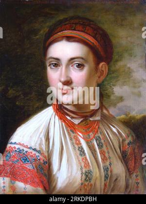 Lady from Podolia before 1821 by Vasily Andreevich Tropinin Stock Photo
