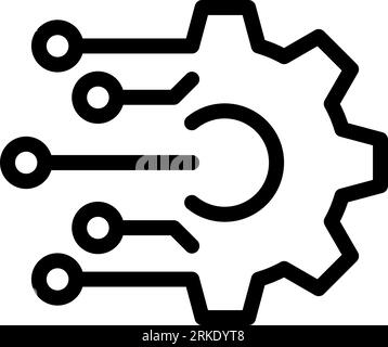 Gear icon as concept of digital tech process Stock Vector