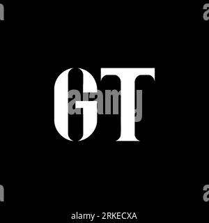 GT G T letter logo design. Initial letter GT uppercase monogram logo white color. GT logo Stock Vector