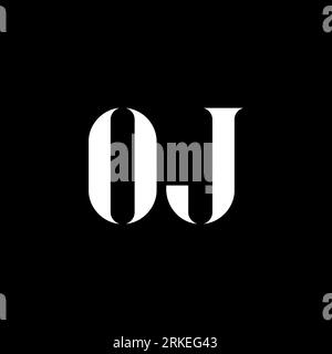 OJ O J letter logo design. Initial letter OJ linked circle uppercase ...