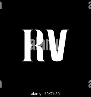 Black and white color of RV initial letter design Stock Vector Image ...