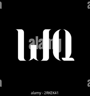 WQ W Q letter logo design. Initial letter WQ linked circle uppercase monogram logo white color. WQ logo, W Q design. WQ, W Q Stock Vector