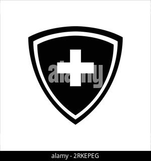 Health protection shield. Icon for design on white background Stock Vector
