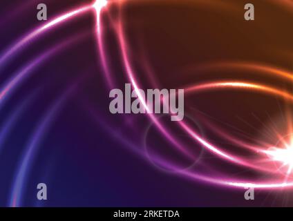 Glowing colorful neon blurred lines abstract background. Vector design Stock Vector