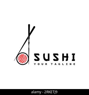 Sushi logo template vector icon for japanese food illustration design Stock Vector