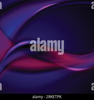 Dark blue and purple smooth blurred wavy background. Vector design Stock Vector