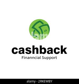 Cashback logo vector design. Money logo template. Business and finance icon. Money with arrow up. Currency. Financial support. Stock Vector