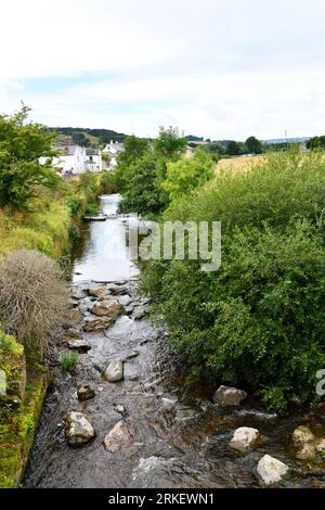 Coly River running through Colyton Town in the Coly Valley East Devon England uk Stock Photo