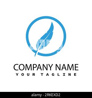 Feather pen logo and symbol vector Stock Vector