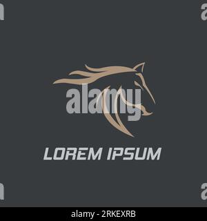 Beauty Horse Ranch Stable Stallion Logo design Stock Vector