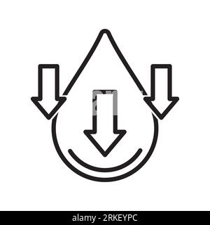 low water level icon with arrows, line vector Stock Vector