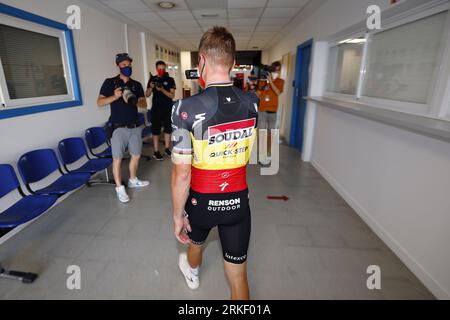 Barcelona, Spain. 24th Aug, 2023. Belgian Remco Evenepoel of Quick-Step Alpha Vinyl pictured ahead of the 2023 edition of the 'Vuelta a Espana', Tour of Spain cycling race, in Barcelona, Spain, Thursday 24 August 2023. The Vuelta takes place from 26 August to 17 September. BELGA PHOTO JOSEP LAGO Credit: Belga News Agency/Alamy Live News Stock Photo