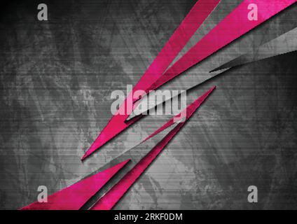Grunge tech material contrast purple and dark grey corporate texture background. Vector illustration Stock Vector