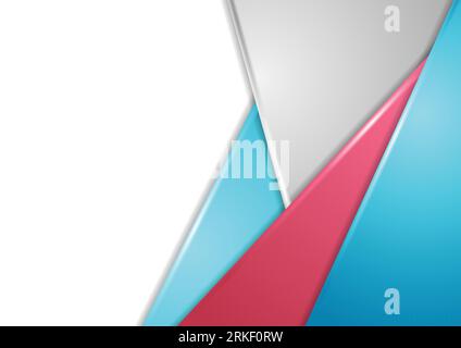 Red, blue and grey corporate abstract background. Glossy vector design Stock Vector