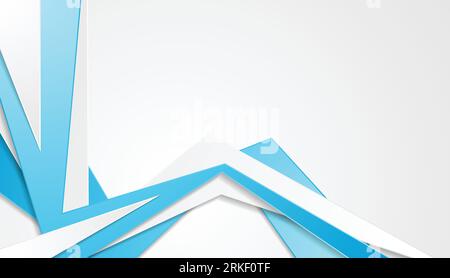 Blue and grey curved stripes abstract corporate background. Vector design Stock Vector