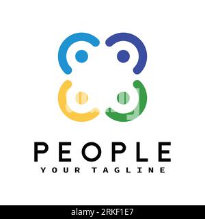 People Care Logo With Plus Symbol Stock Vector