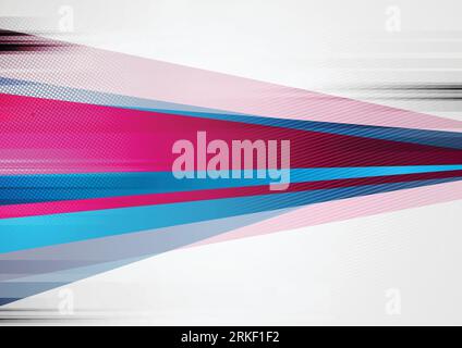 Abstract tech colorful blue purple stripes grunge background. Vector design Stock Vector