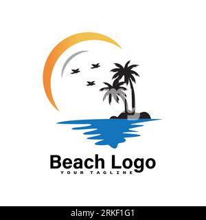 Beach logo design Vector template Stock Vector