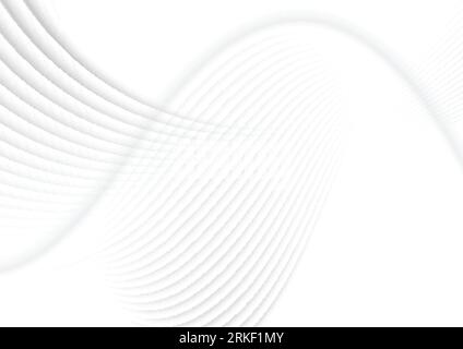 Grey white smooth refracted waves abstract background. Vector design Stock Vector