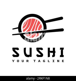 Sushi logo template vector icon for japanese food illustration design Stock Vector