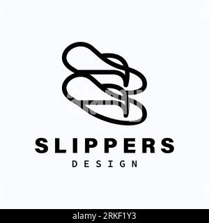 sandal flip flop icon vector slipper logo in trendy line style illustration isolated element Stock Vector