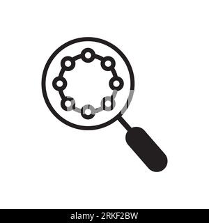 Nanotechnology magnifier icon. Outline nanotechnology magnifier icon for web design isolated on white background Stock Vector