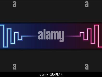 Blue and ultraviolet neon laser lines abstract geometric background. Vector design Stock Vector