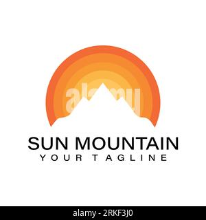 sun mountain logo Design icon Vector Stock Vector