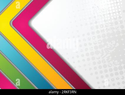Colorful abstract stripes on grey grunge background. Vector corporate design Stock Vector