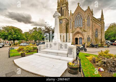 Ballater Aberdeenshire Scotland The Renovated War Memorial And ballater-aberdeenshire-scotland-the-renovated-war-memorial-and