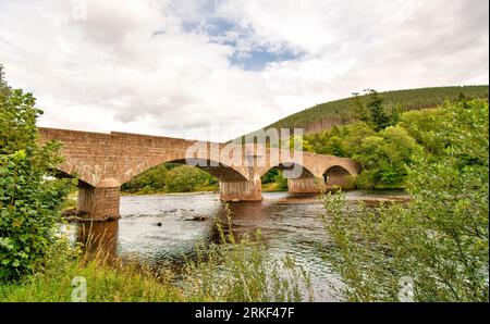 Ballater Aberdeenshire Scotland the River Dee bridge in summer Stock Photo