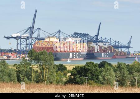 Felixtowe container port Suffolk, England UK Stock Photo - Alamy