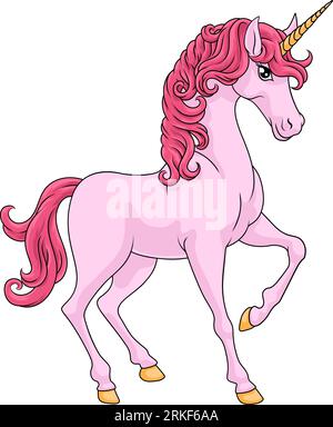 Unicorn Horn Horse Animal Cartoon Mascot From Myth Stock Vector